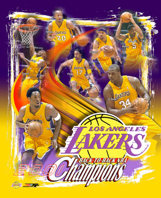 2001 B2B NBA Champions - Lakers Team Composite - ©Photofile
