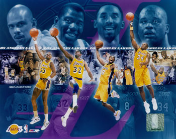 L.A. Lakers Then  Now Composite - ©Photofile