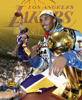 Kobe Bryant 2002 Championship Trophy Composite 02 - ©Photofile
